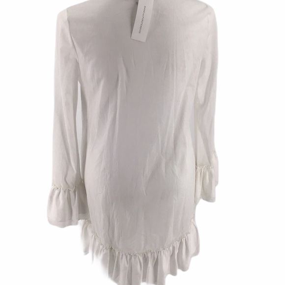 DVF Sita white boho top NWT open front shear sz 12 - Picture 9 of 9